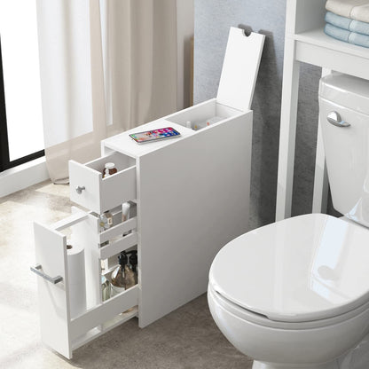 Mobiletto portaoggetti sottile per bagno Spirich Home, porta carta igienica indipendente, mobiletto portaoggetti con cassetto estraibile per bagno