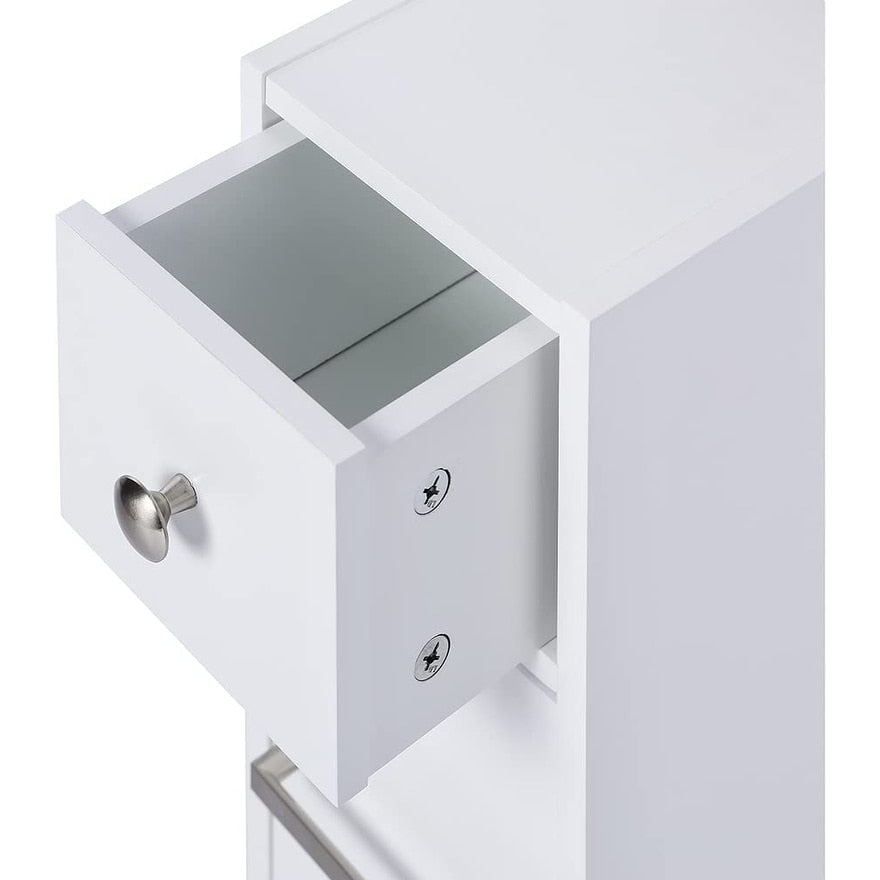 Mobiletto portaoggetti sottile per bagno Spirich Home, porta carta igienica indipendente, mobiletto portaoggetti con cassetto estraibile per bagno