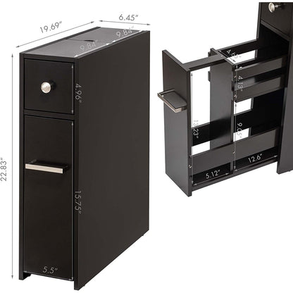 Mobiletto portaoggetti sottile per bagno Spirich Home, porta carta igienica indipendente, mobiletto portaoggetti con cassetto estraibile per bagno