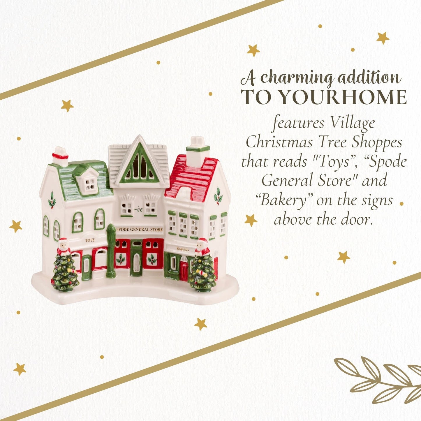 Albero di Natale Spode Village Shoppes - 7,9 L x 3 W x 5 H