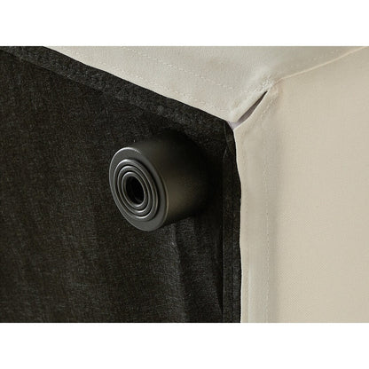 Divano componibile rettangolare in tessuto di lino con braccioli quadrati, combinazione divano bianco perla