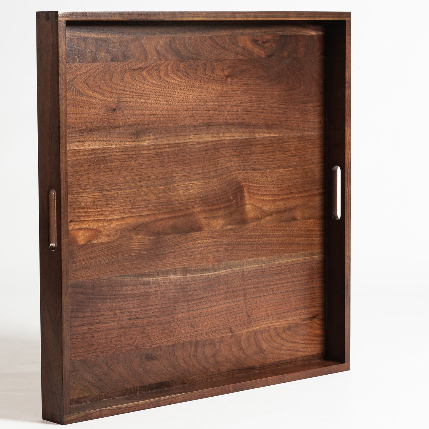 Vassoio da portata quadrato in legno di noce nero KINWELL con manici