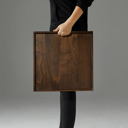 Vassoio da portata quadrato in legno di noce nero KINWELL con manici