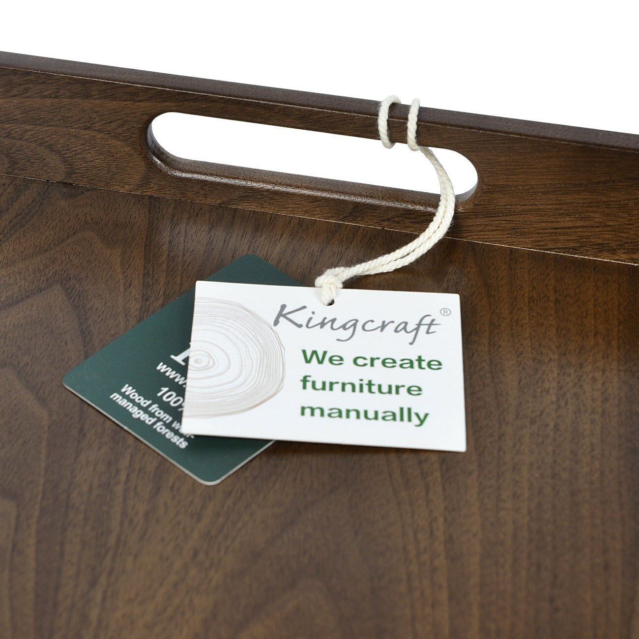 Vassoio da portata quadrato in legno di noce nero KINWELL con manici