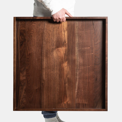 Vassoio da portata quadrato in legno di noce nero KINWELL con manici