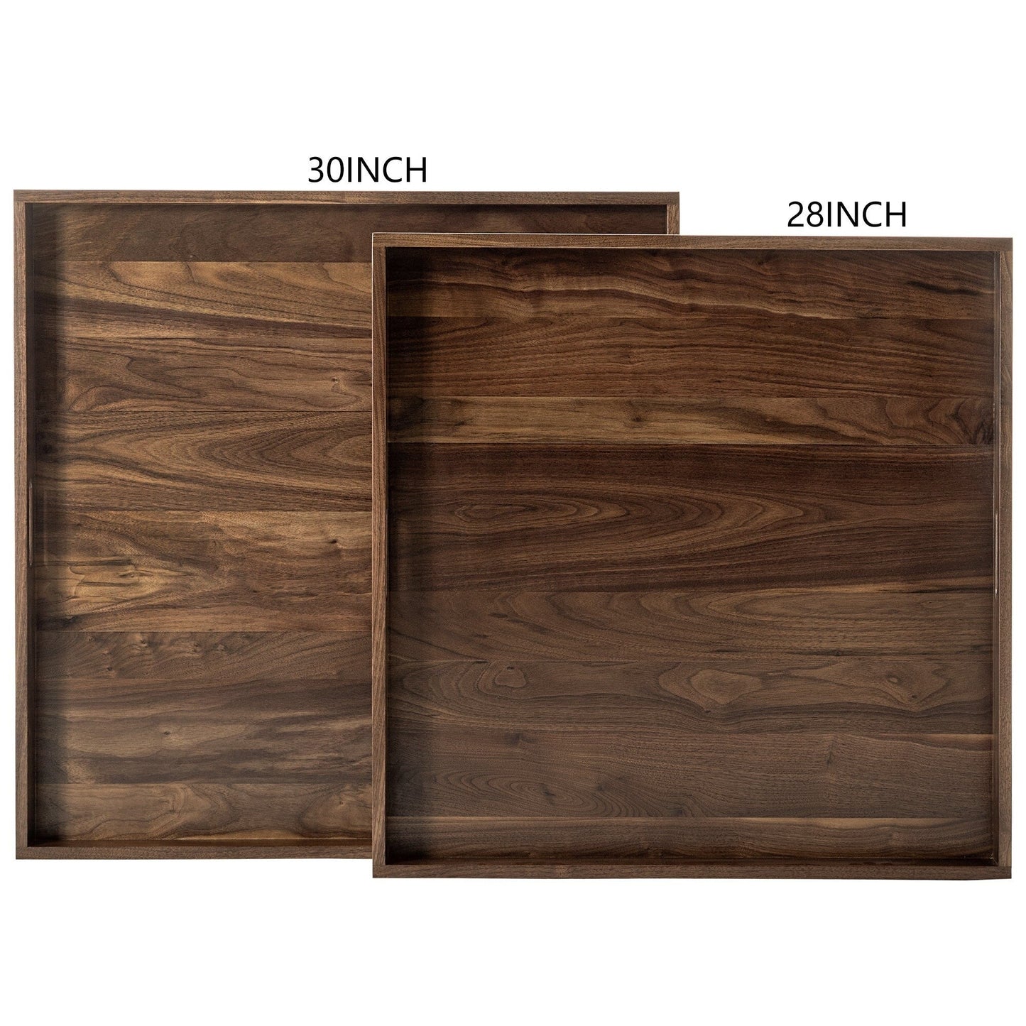 Vassoio da portata quadrato in legno di noce nero KINWELL con manici