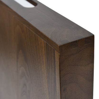 Vassoio da portata quadrato in legno di noce nero KINWELL con manici