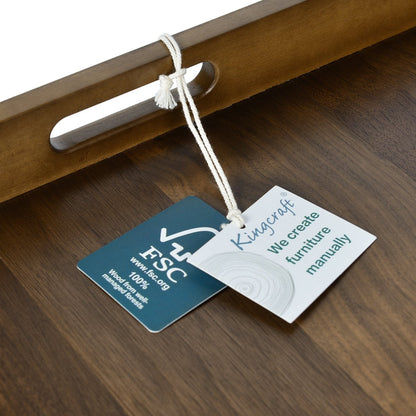 Vassoio da portata quadrato in legno di noce nero KINWELL con manici