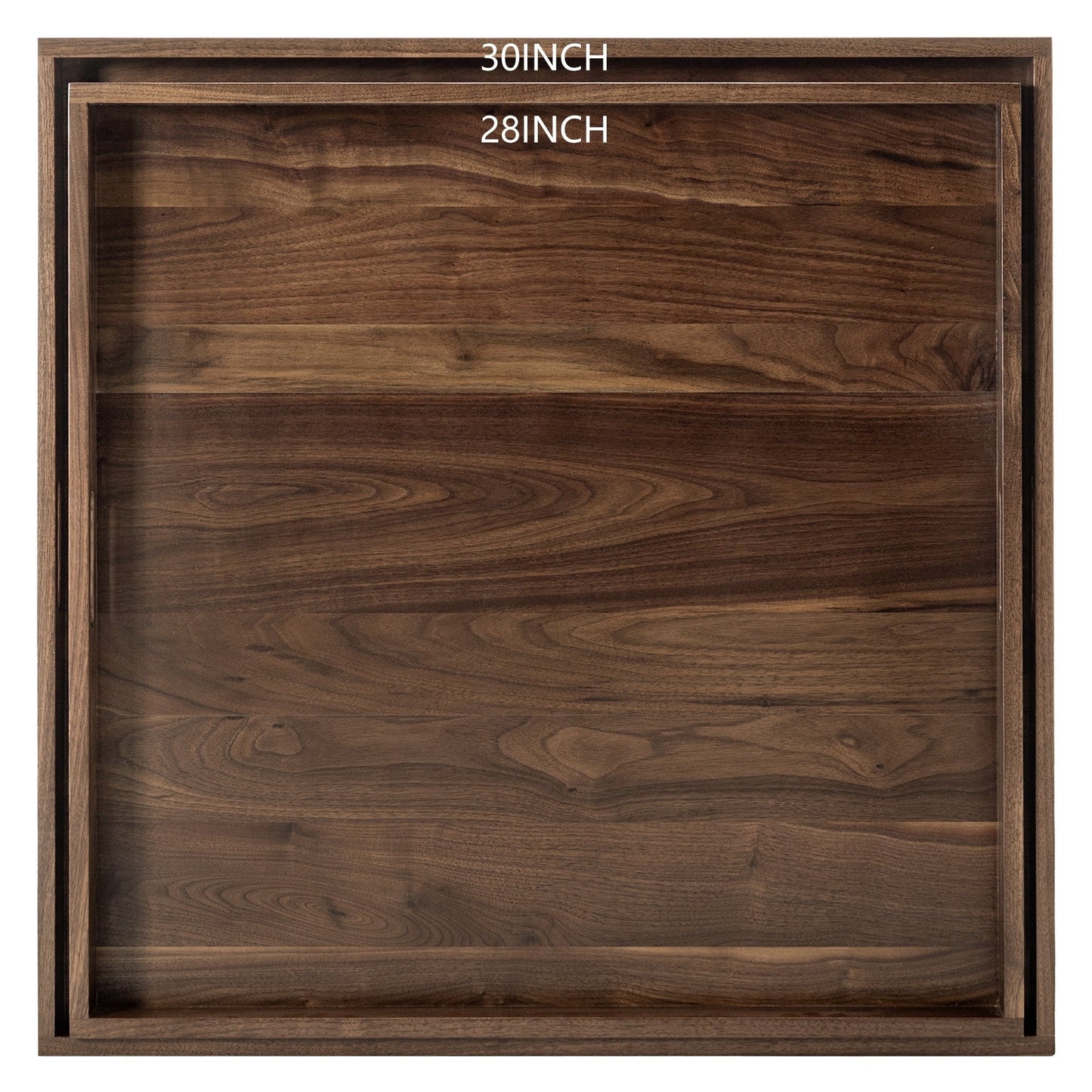 Vassoio da portata quadrato in legno di noce nero KINWELL con manici