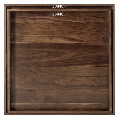 Vassoio da portata quadrato in legno di noce nero KINWELL con manici