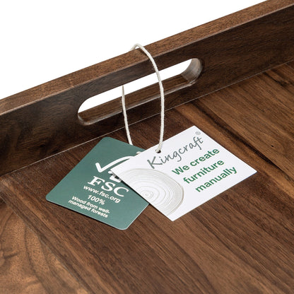 Vassoio da portata quadrato in legno di noce nero KINWELL con manici