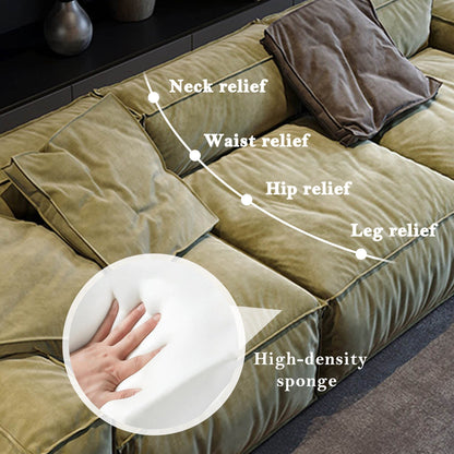 Divano quadrato 110'' Masha Velvet a quattro posti per soggiorno Divano-letto