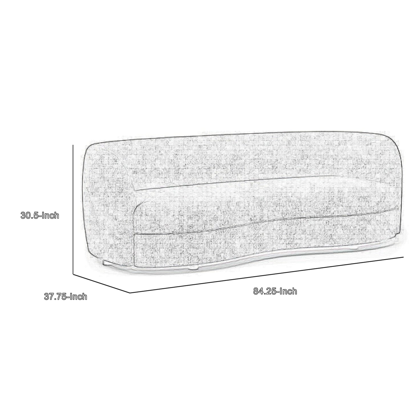 Divano Srey, 84 pollici, in morbido tessuto nero, a forma di rene curvo