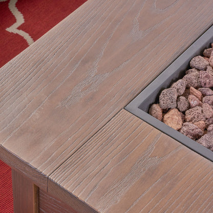 Set da esterno in vimini da 7 posti St. Lucia con braciere di Christopher Knight Home