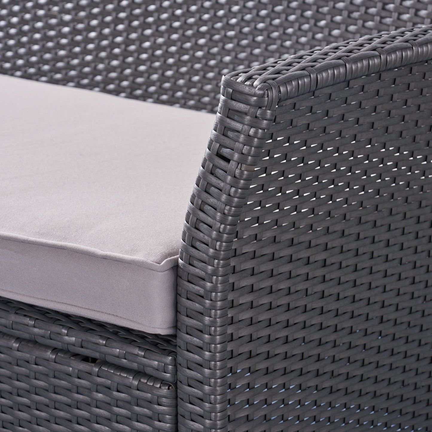 Set da esterno in vimini da 7 posti St. Lucia con braciere di Christopher Knight Home