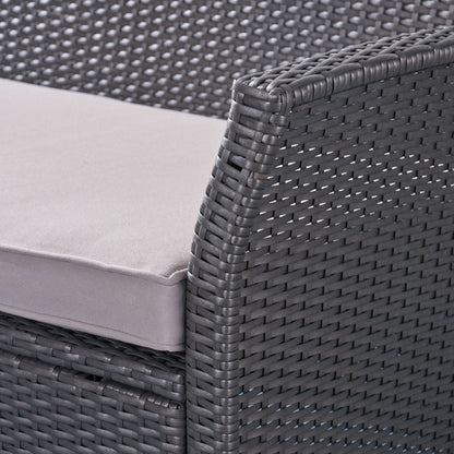 Set da esterno in vimini da 7 posti St. Lucia con braciere di Christopher Knight Home