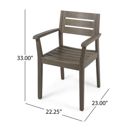 Set da pranzo da esterno Stamford in legno di acacia da 7 pezzi con tavolo ovale di Christopher Knight Home