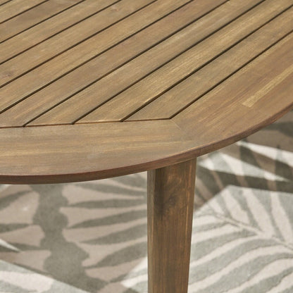 Set da pranzo da esterno Stamford in legno di acacia da 7 pezzi con tavolo ovale di Christopher Knight Home