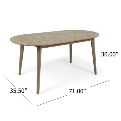 Set da pranzo da esterno Stamford in legno di acacia da 7 pezzi con tavolo ovale di Christopher Knight Home