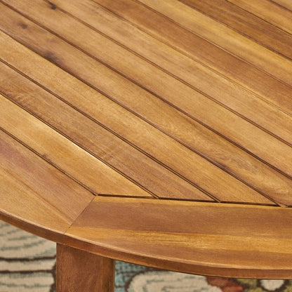 Set da pranzo da esterno Stamford in legno di acacia da 7 pezzi con tavolo ovale di Christopher Knight Home