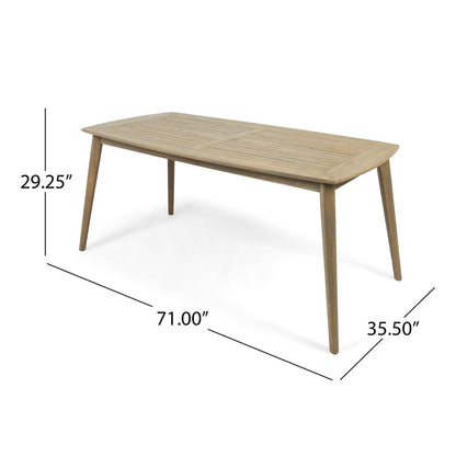 Set da pranzo rettangolare da 7 pezzi in legno di acacia Stamford Outdoor di Christopher Knight Home