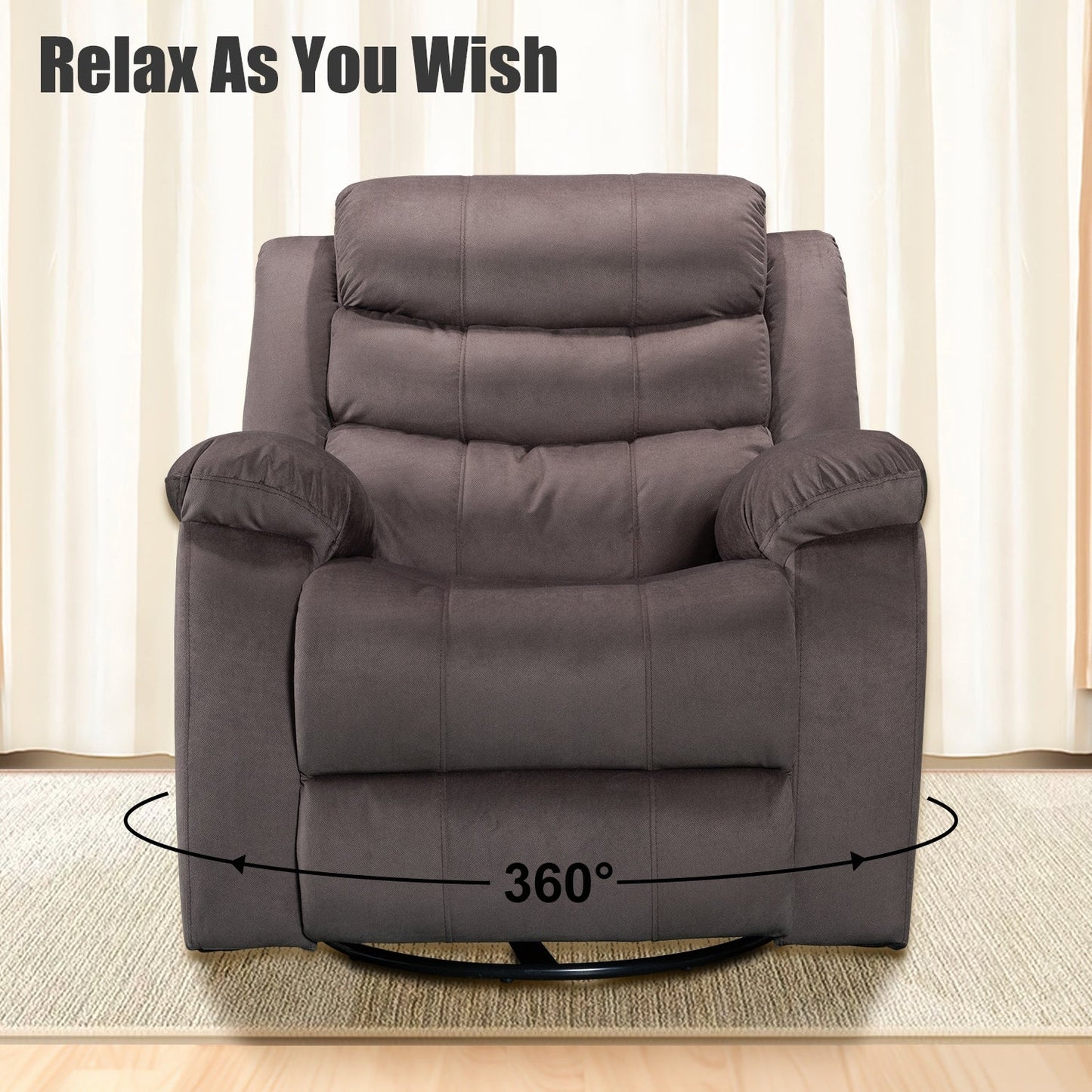 Poltrona reclinabile standard con funzione di oscillazione e rotazione per il soggiorno