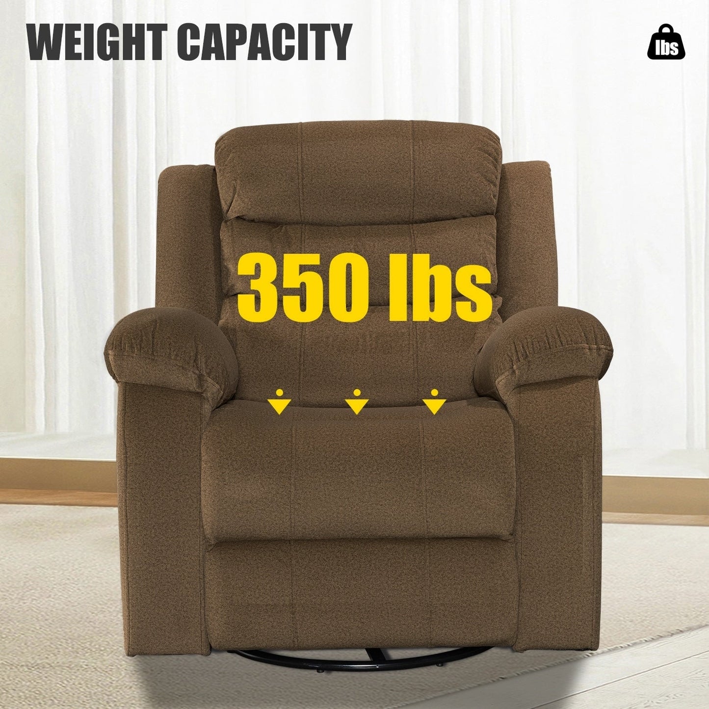 Poltrona reclinabile standard con funzione di oscillazione e rotazione per il soggiorno