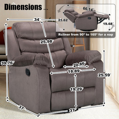 Poltrona reclinabile standard con funzione di oscillazione e rotazione per il soggiorno