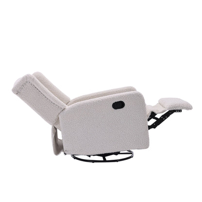 Poltrona reclinabile girevole senza braccioli in tessuto di dimensioni standard con rotazione a 360°, funzione di reclinazione e base scorrevole