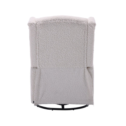 Poltrona reclinabile girevole senza braccioli in tessuto di dimensioni standard con rotazione a 360°, funzione di reclinazione e base scorrevole