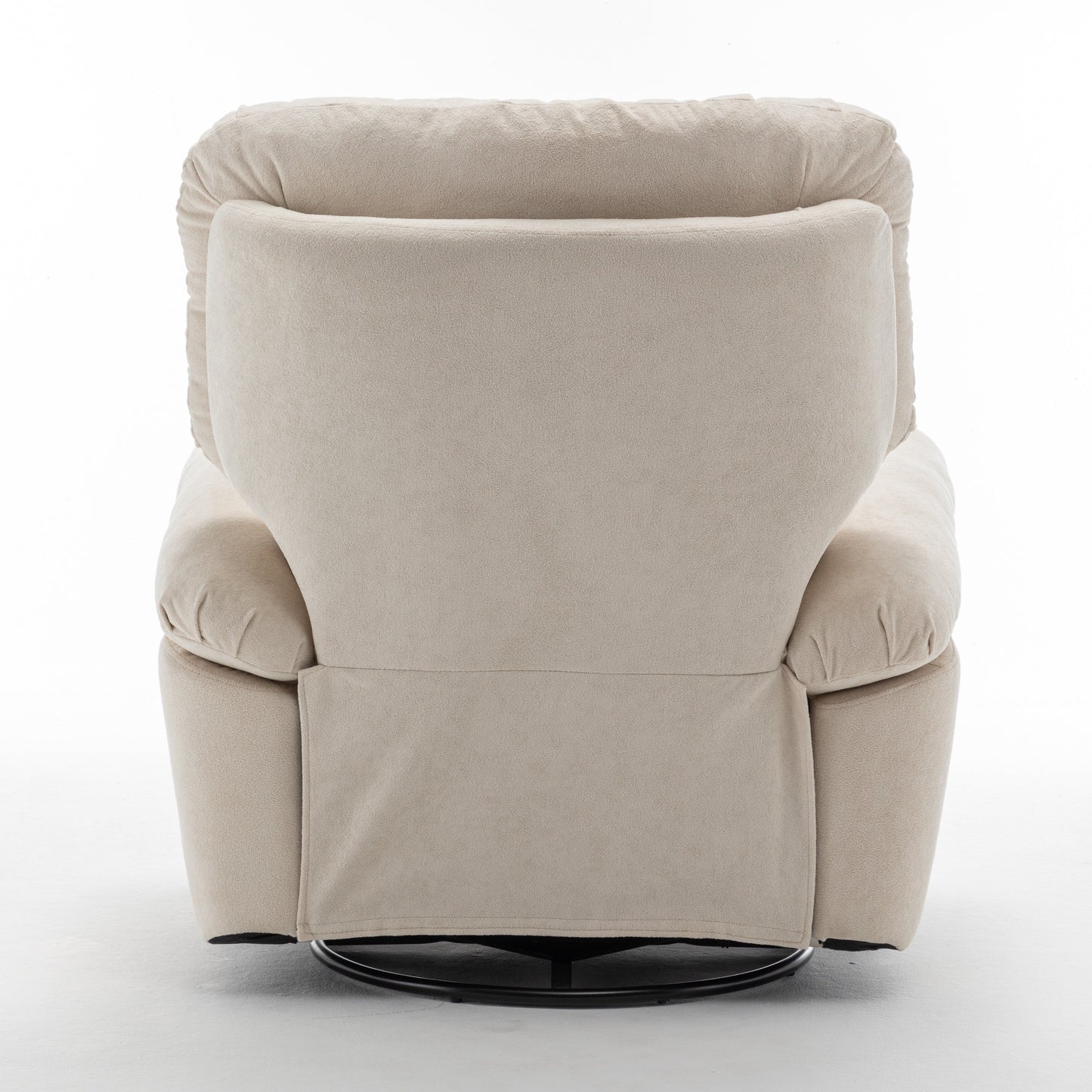 Poltrona reclinabile girevole in pile di dimensioni standard con reclinazione manuale, poggiapiedi e design con supporto per la maternità