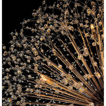 Lampadario Starburst da 47 pollici di larghezza, lampadario in cristallo