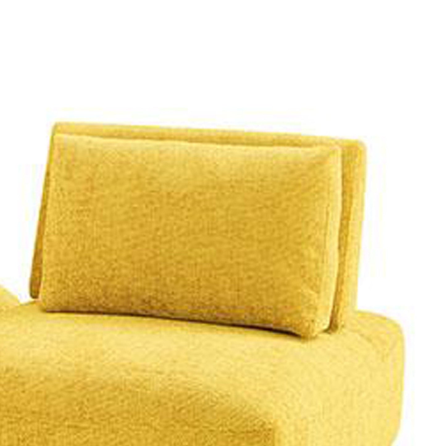 Divano modulare Stavan a 2 posti, pouf, ciniglia gialla, schienale regolabile