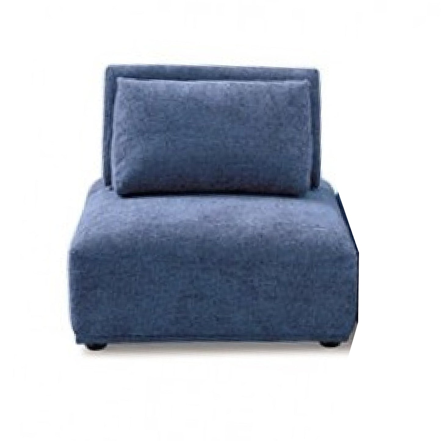 Divano modulare curvo Stavan a 3 posti, ciniglia blu, schienali regolabili