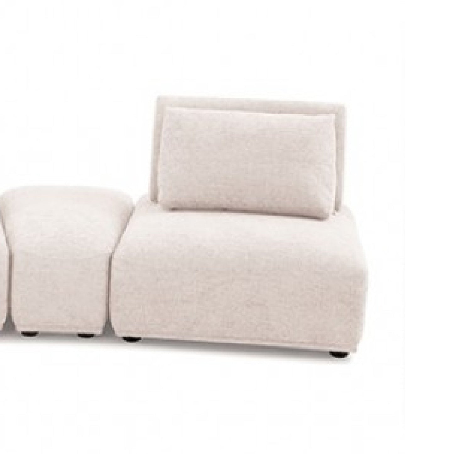 Divano modulare curvo Stavan a 3 posti, schienali regolabili in bouclé marrone chiaro