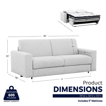 Divano letto matrimoniale Giotto Stearns &amp; Foster® da 78 pollici con materasso in memory foam