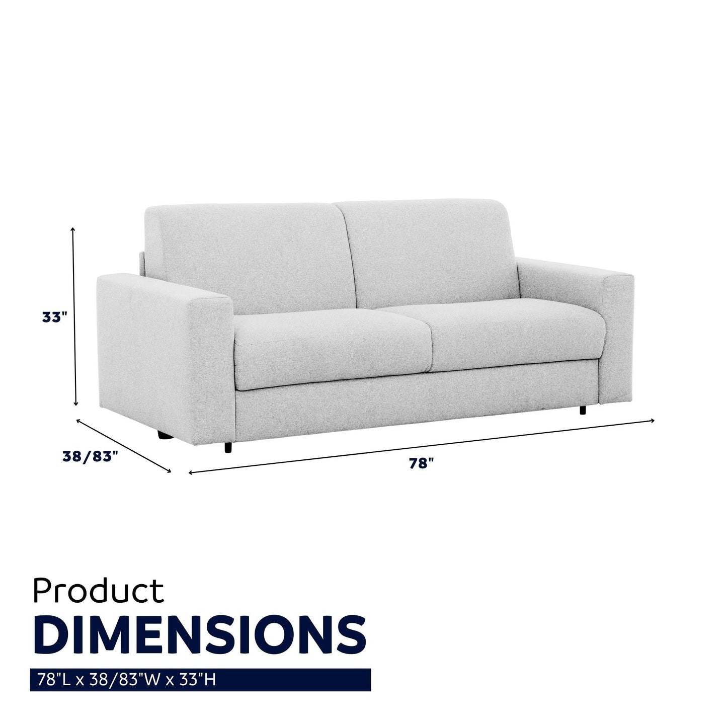 Divano letto matrimoniale Giotto Stearns &amp; Foster® da 78 pollici con materasso in memory foam