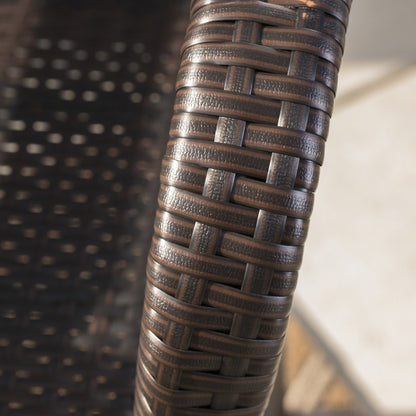 Set da bar rotondo Stella Outdoor in vimini da 3 pezzi da 26 pollici di Christopher Knight Home