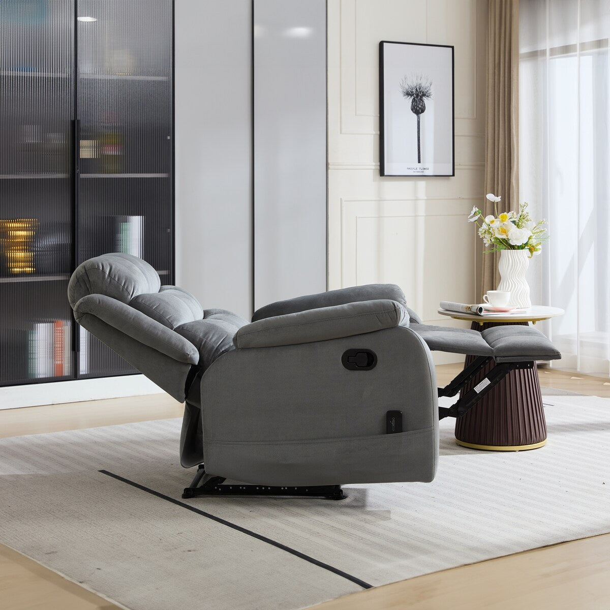 Poltrona reclinabile manuale imbottita di transizione Steph Plush