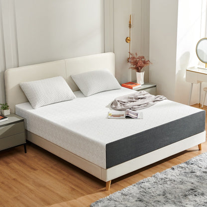 Materasso in memory foam in gel Stiku 10, taglia media, letto in scatola, a basso movimento, trasparente