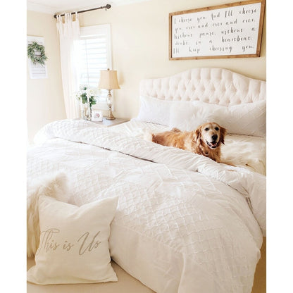 Set copripiumino in cotone con motivo Stone Cottage Mosaic