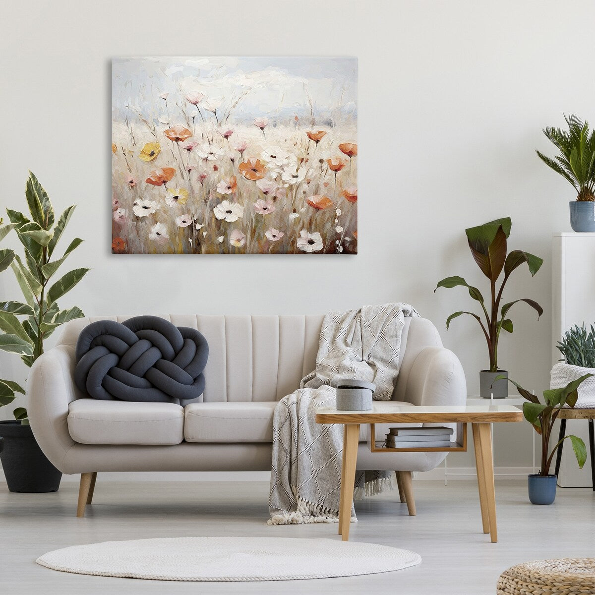 Stupell Charming Flower Meadow Canvas Wall Art Design di Ramona Murdock