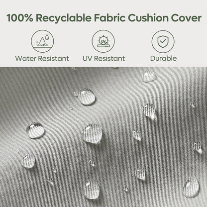 Set da conversazione per patio in alluminio da 4 pezzi per 4 persone con cuscini, tavolino da caffè a LED e divanetto