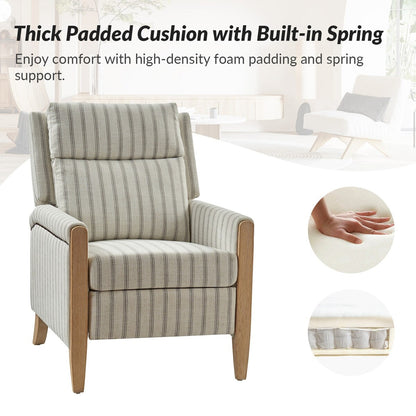 Poltrona reclinabile manuale Suares Transitional Nailhead con gambe in legno massello, set da 2 di HULALA HOME