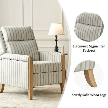 Poltrona reclinabile manuale Suares Transitional Nailhead con gambe in legno massello, set da 2 di HULALA HOME