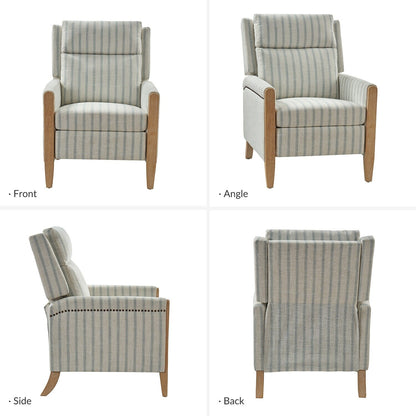 Poltrona reclinabile manuale Suares Transitional Nailhead con gambe in legno massello di HULALA HOME