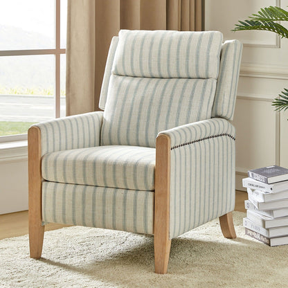 Poltrona reclinabile manuale Suares Transitional Nailhead con gambe in legno massello di HULALA HOME
