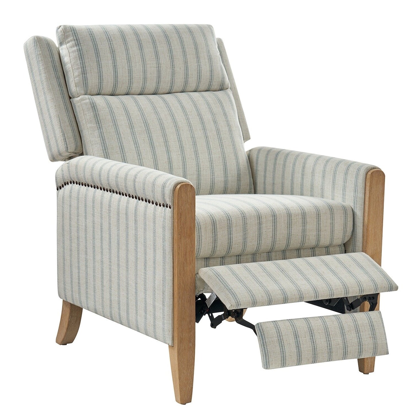 Poltrona reclinabile manuale Suares Transitional Nailhead con gambe in legno massello di HULALA HOME