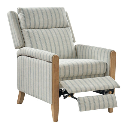 Poltrona reclinabile manuale Suares Transitional Nailhead con gambe in legno massello di HULALA HOME