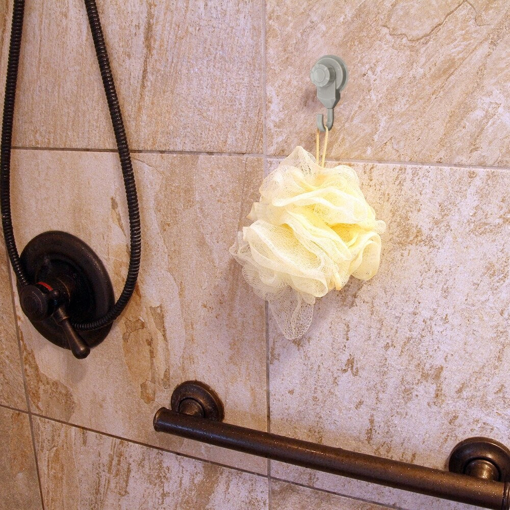 Ganci a ventosa per doccia e cucina, organizer per pareti in luffa, set da 2